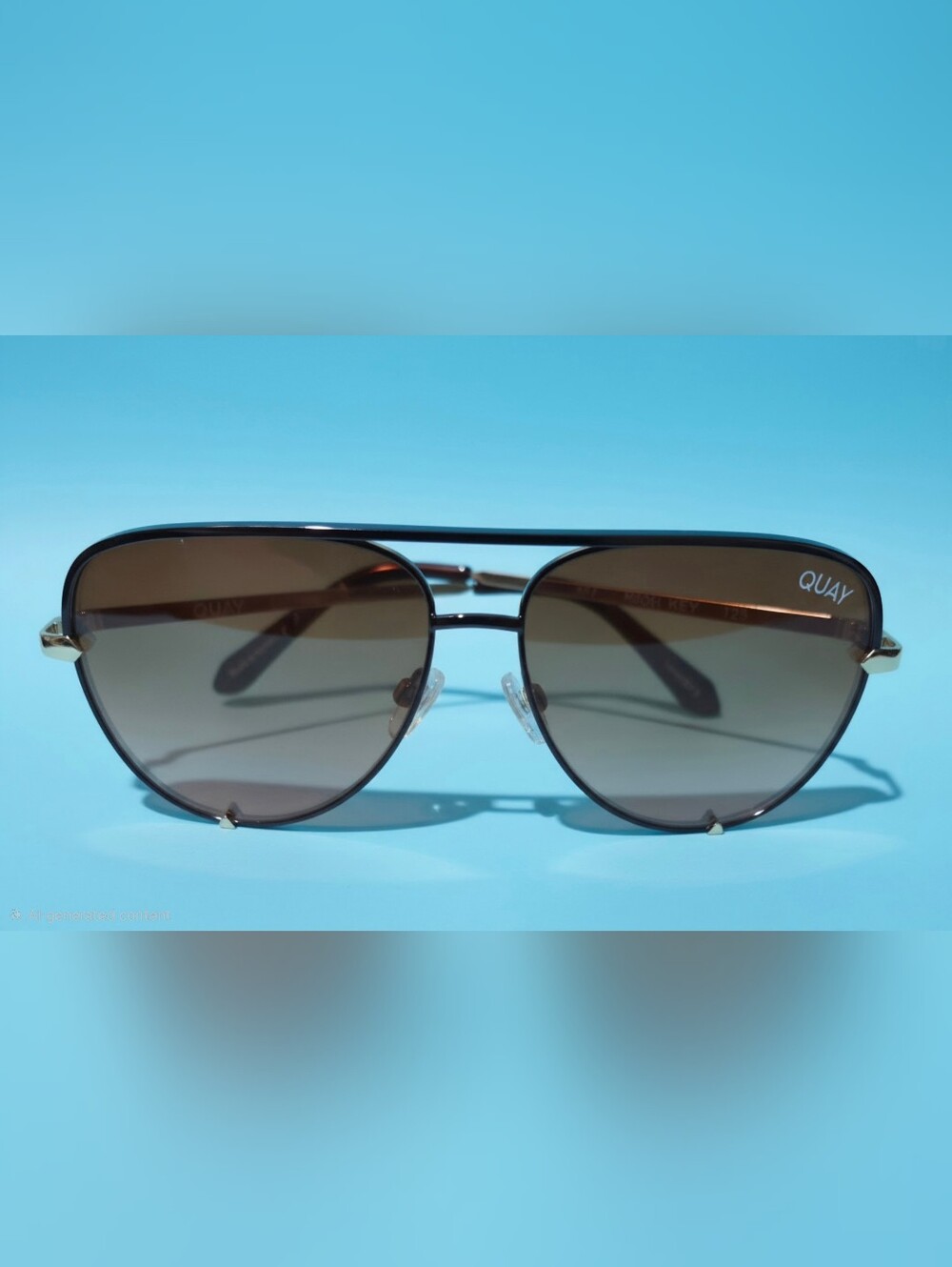 QUAY Australia High Key Aviator Sunglasses Gold / Brown Fade